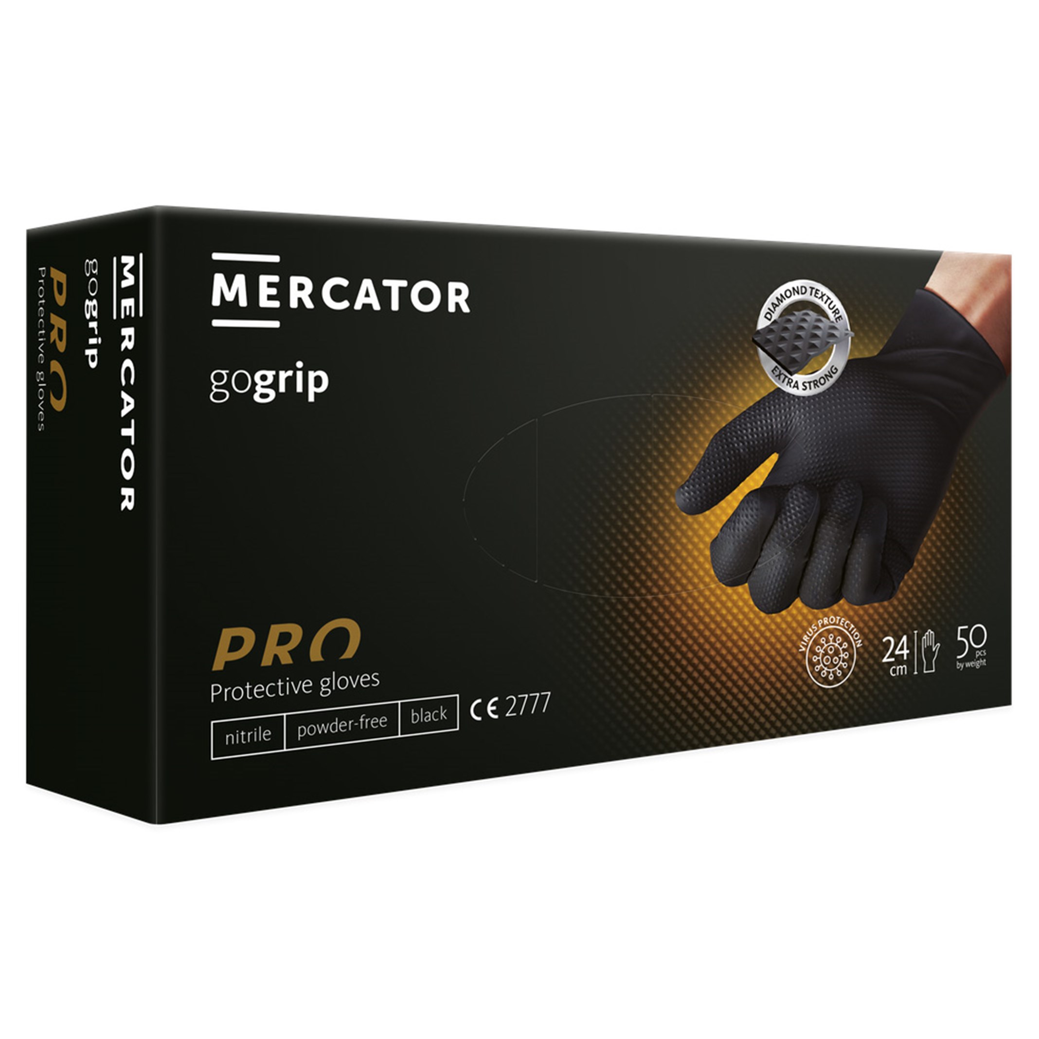 MERCATORgogrip_PRO_CRNE1 Jednokratne nitrilne rukavice Mercator GoGrip Pro crne - Slika 1