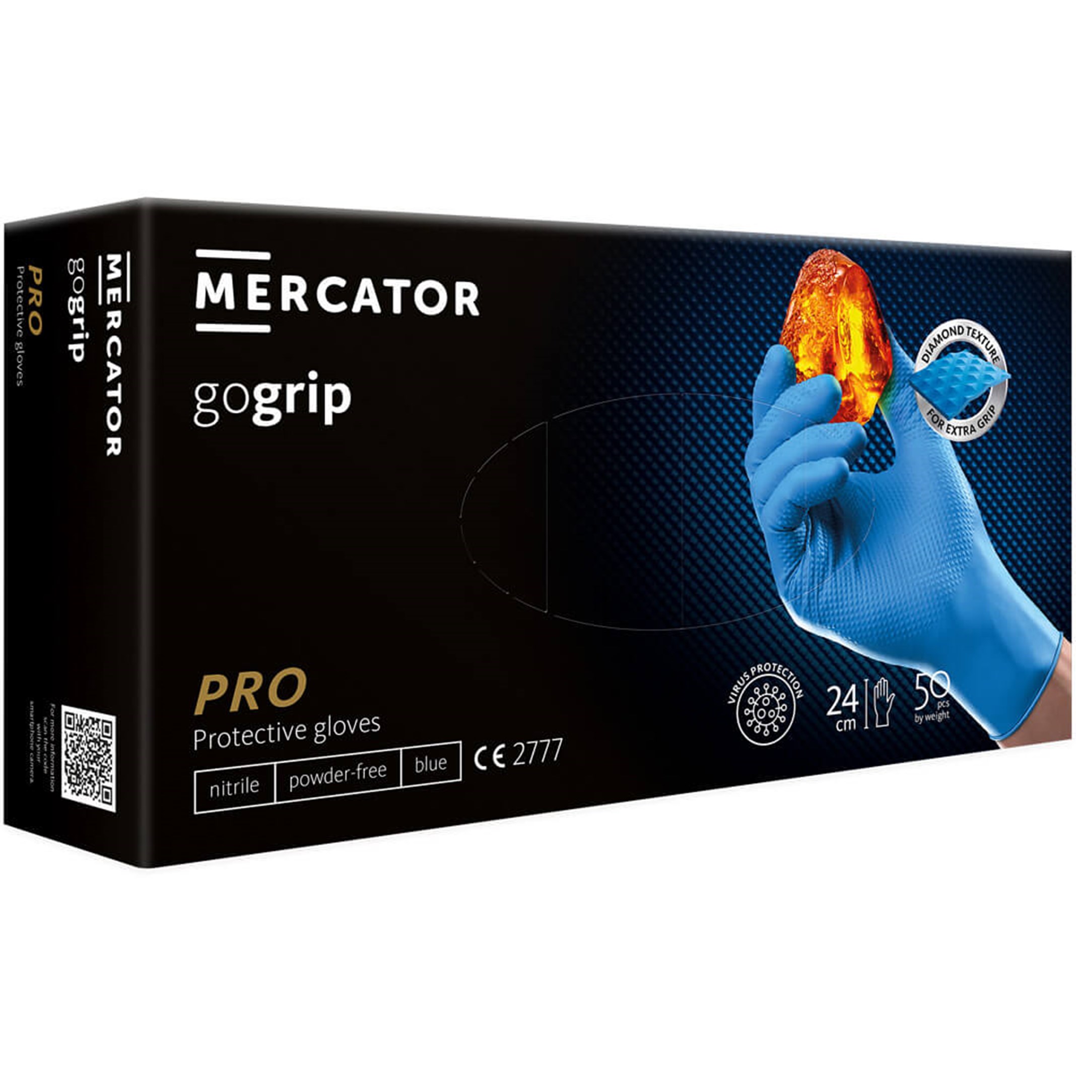 rd-gogrip-PRO_PLAVE Jednokratne nitrilne rukavice MERCATOR GoGrip Pro plave - Slika 1