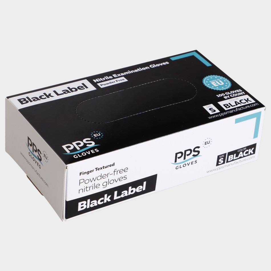 pps-gloves-jednokratne-hemijske-rukavice PPS BLACK LABEL – nitrilne hemijske medicinske rukavice, crne, 3.5G - Slika 1