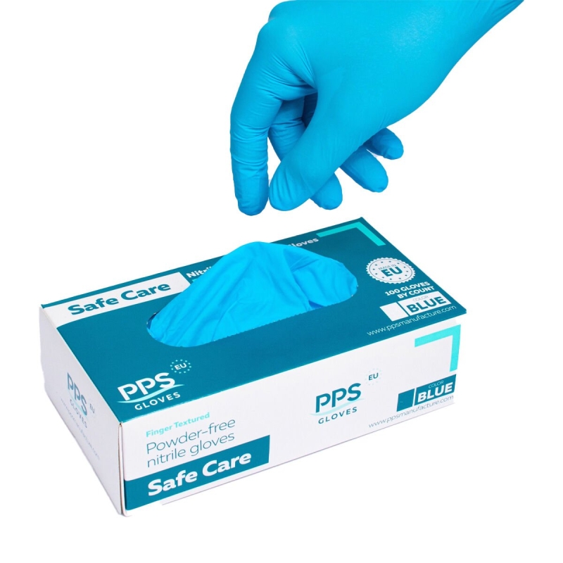 pps_gloves_safecare PPS BLUE CARE – nitrilne hemijske medicinske rukavice, plave, 3.5G - Slika 1